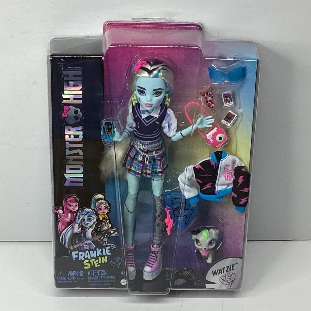 Monster High Frankie Stein Doll w/Pet Watzie 12 in Articulated